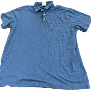 Patagonia Organic Cotton Short Sleeve Pocket Polo Shirt Blue Men's Size XL